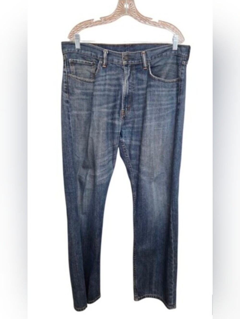 Levi's 505 Men's Jeans 36x30 Regular Fit Straight Leg Blue Denim Distressed